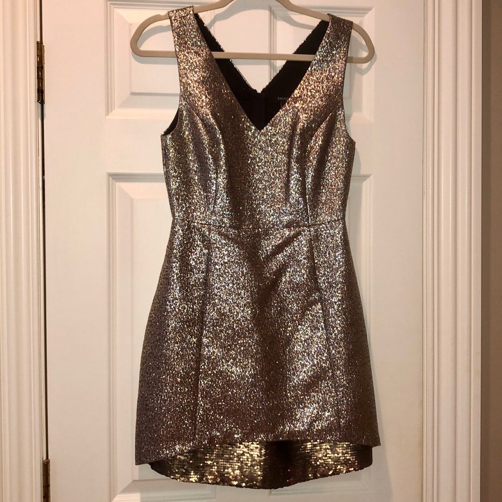 Metallic Sachin + Babi cocktail dress
